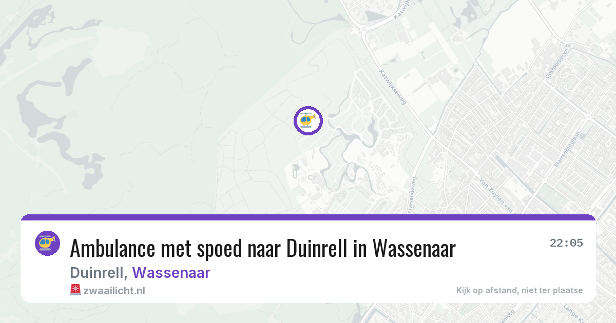 Ambulance met spoed naar Duinrell in Wassenaar — 10 jun 2026