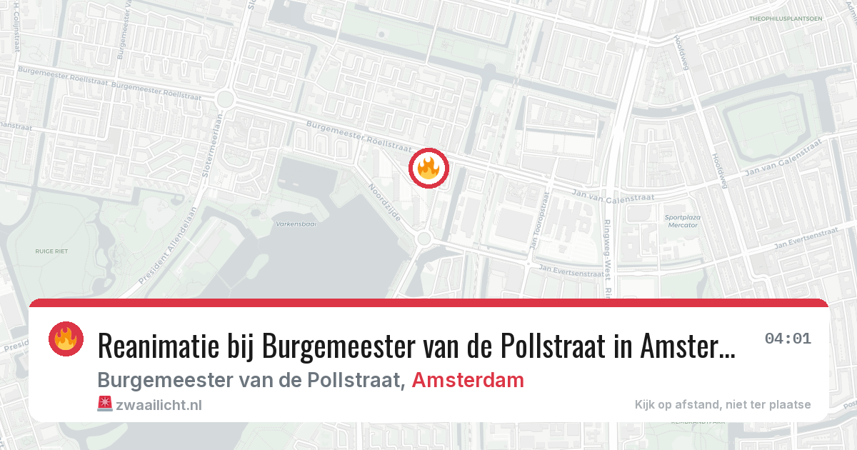 Reanimatie bij Burgemeester van de Pollstraat in Amsterdam — 10 aug 2026