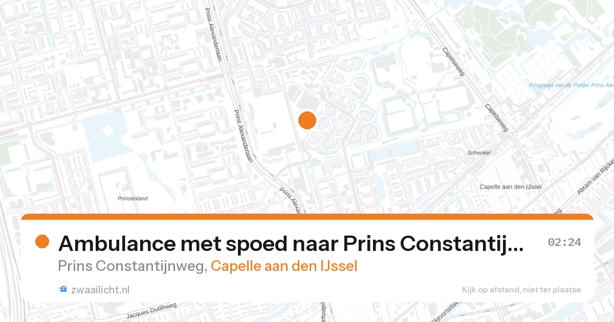 Ambulance met spoed naar Prins Constantijnweg in Capelle aan den IJssel — 18 jul 2026