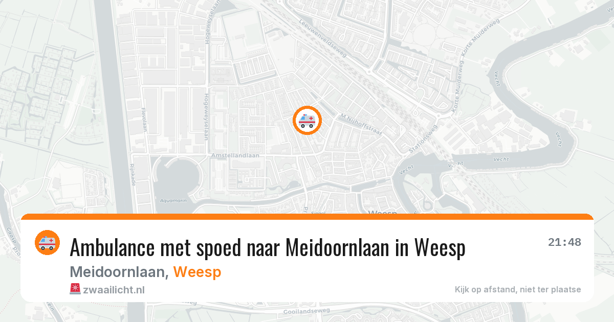 Ambulance met spoed naar Meidoornlaan in Weesp — 20 jun 2026