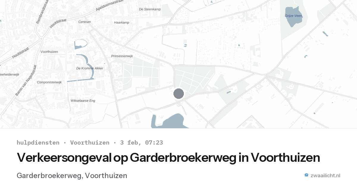 Verkeersongeval op Garderbroekerweg in Voorthuizen — 3 feb 2026