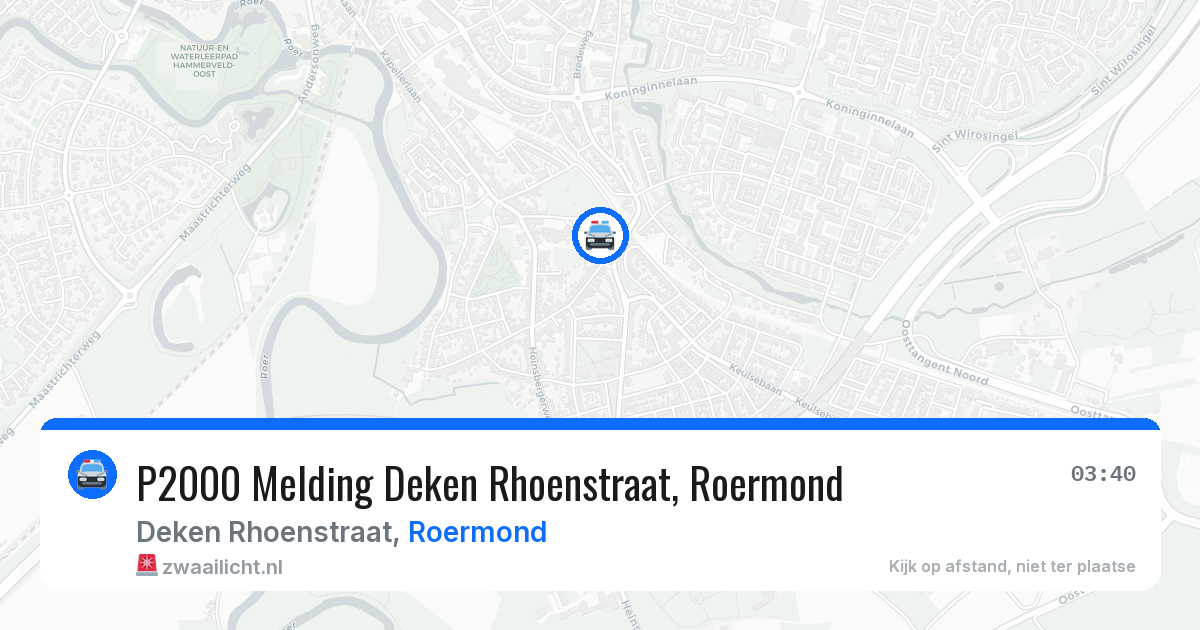P2000 Melding Deken Rhoenstraat, Roermond — 28 jan 2026