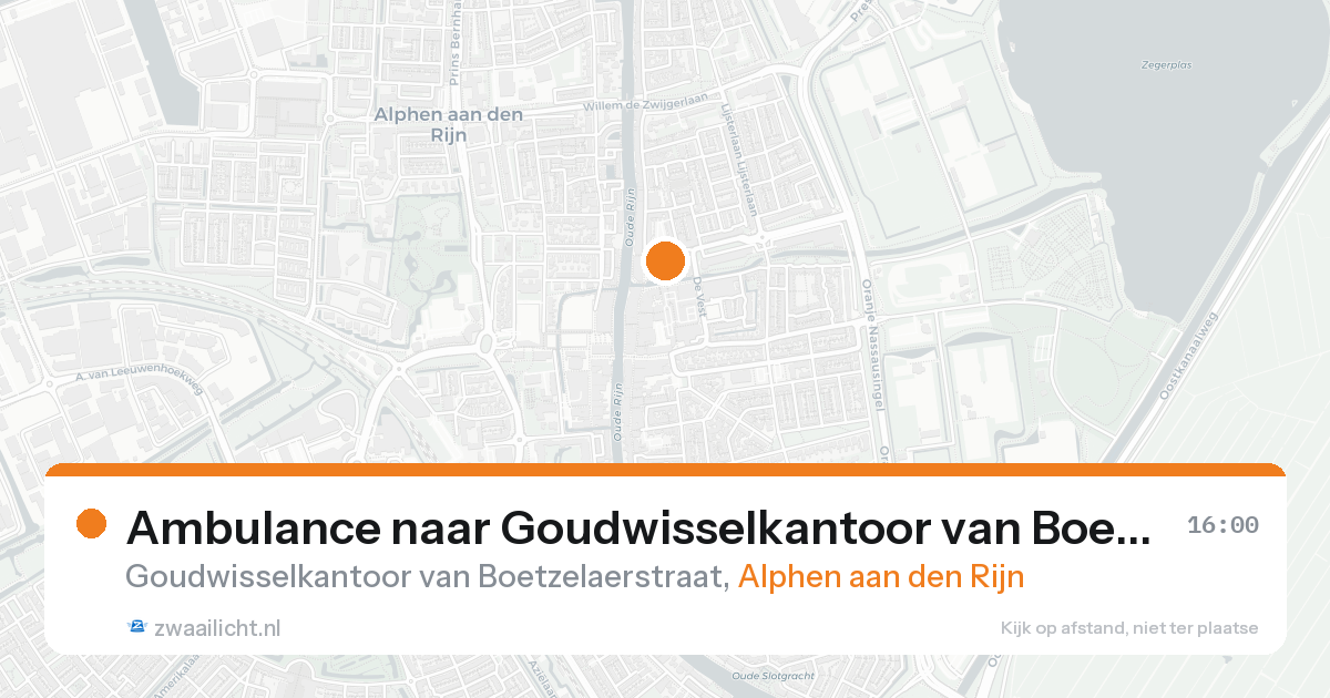 Ambulance naar Goudwisselkantoor van Boetzelaerstraat in Alphen aan den Rijn — 31 jan 2026