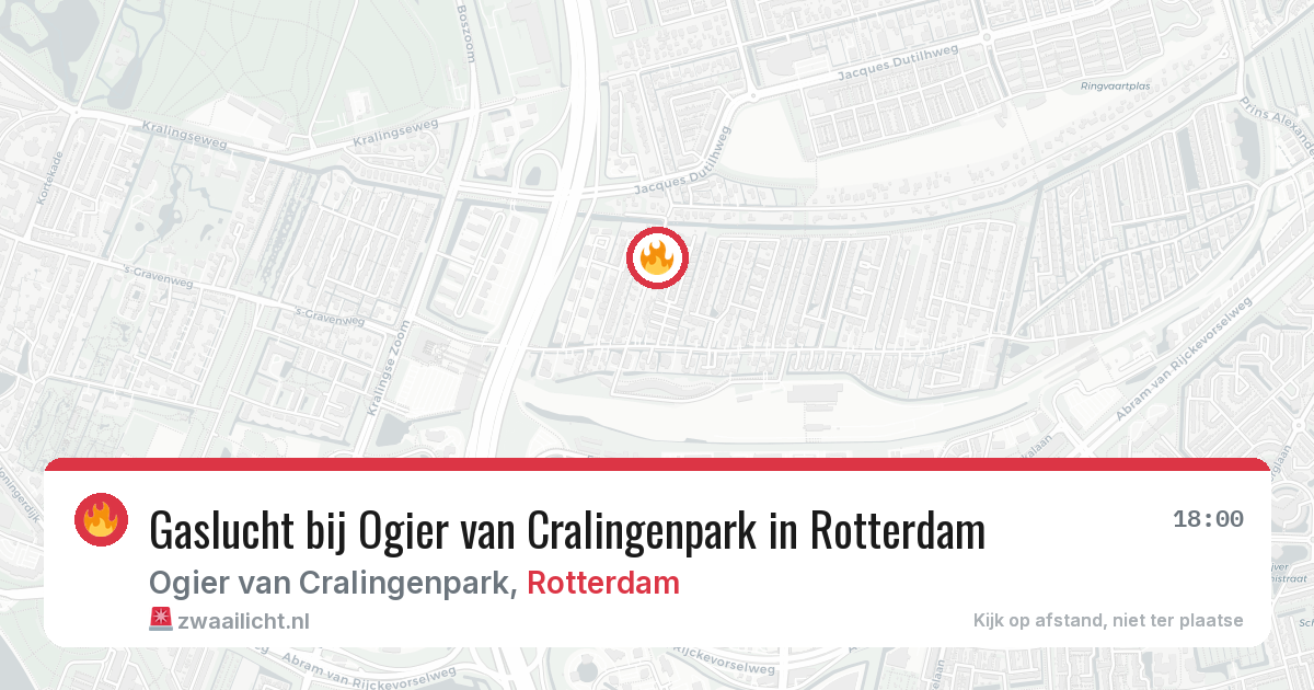 Gaslucht bij Ogier van Cralingenpark in Rotterdam — 22 jun 2026