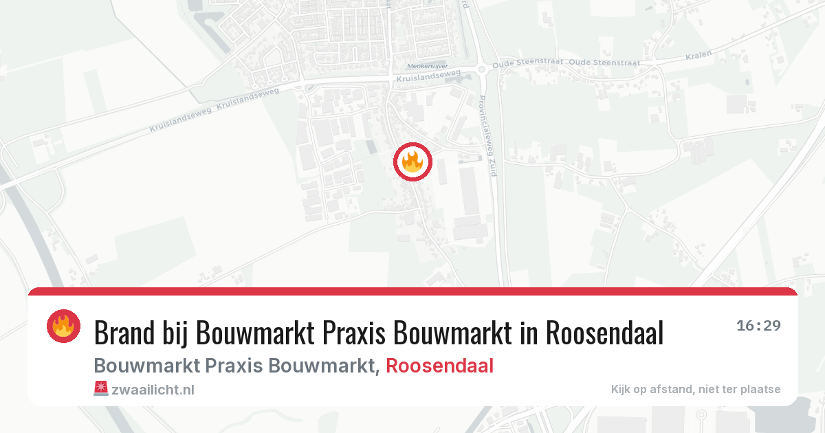 Brand bij Bouwmarkt Praxis Bouwmarkt in Roosendaal — 30 apr 2026