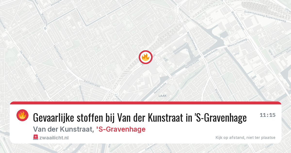 Gevaarlijke stoffen bij Van der Kunstraat in 'S-Gravenhage — 4 aug 2026