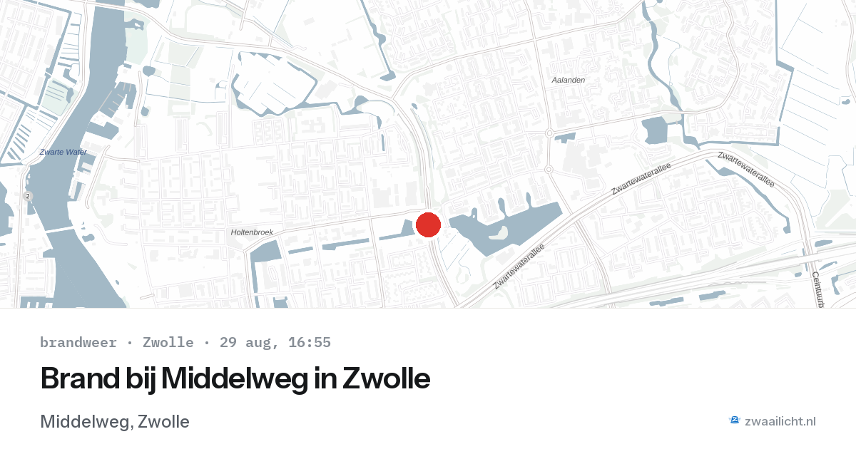 Brand bij Middelweg in Zwolle — 29 aug 2026