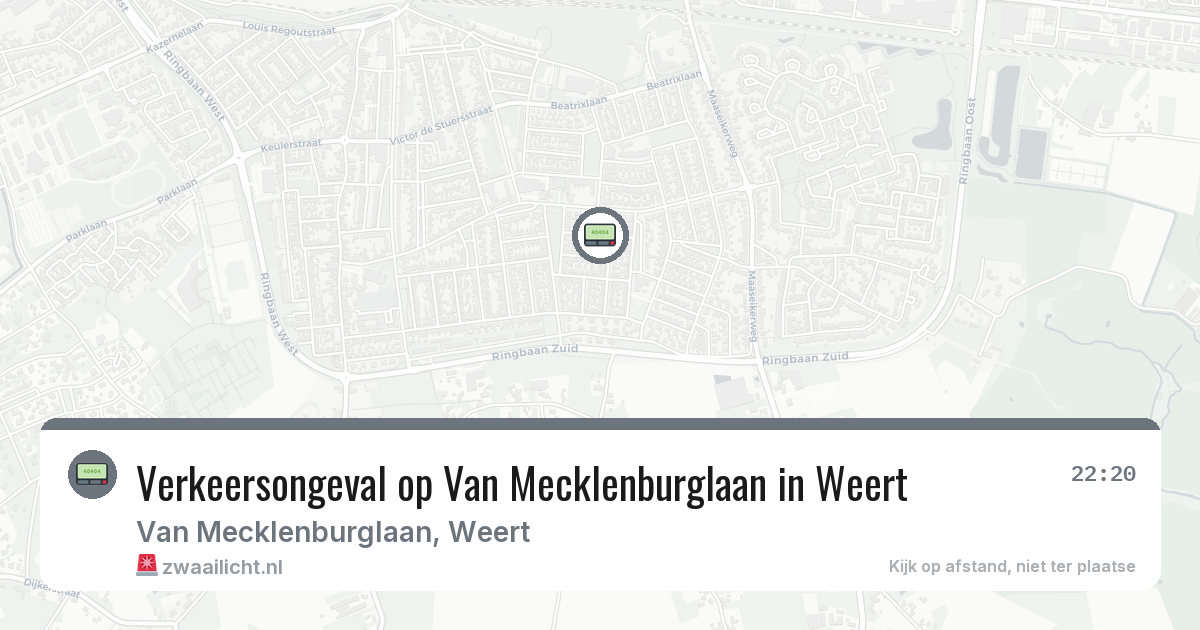 Verkeersongeval op Van Mecklenburglaan in Weert — 8 aug 2026