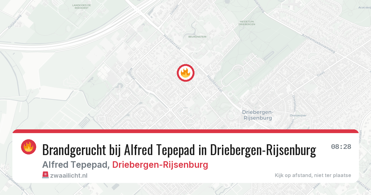 Brandgerucht bij Alfred Tepepad in Driebergen-Rijsenburg — 10 jun 2026