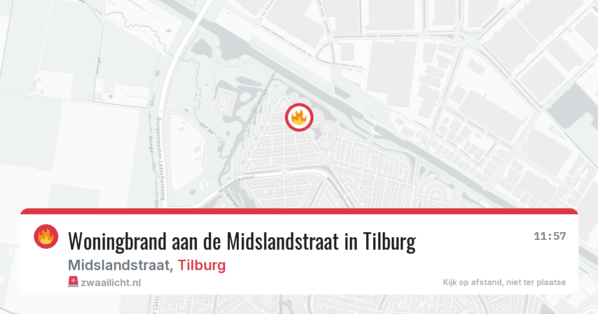 Woningbrand aan de Midslandstraat in Tilburg — 2 apr 2026