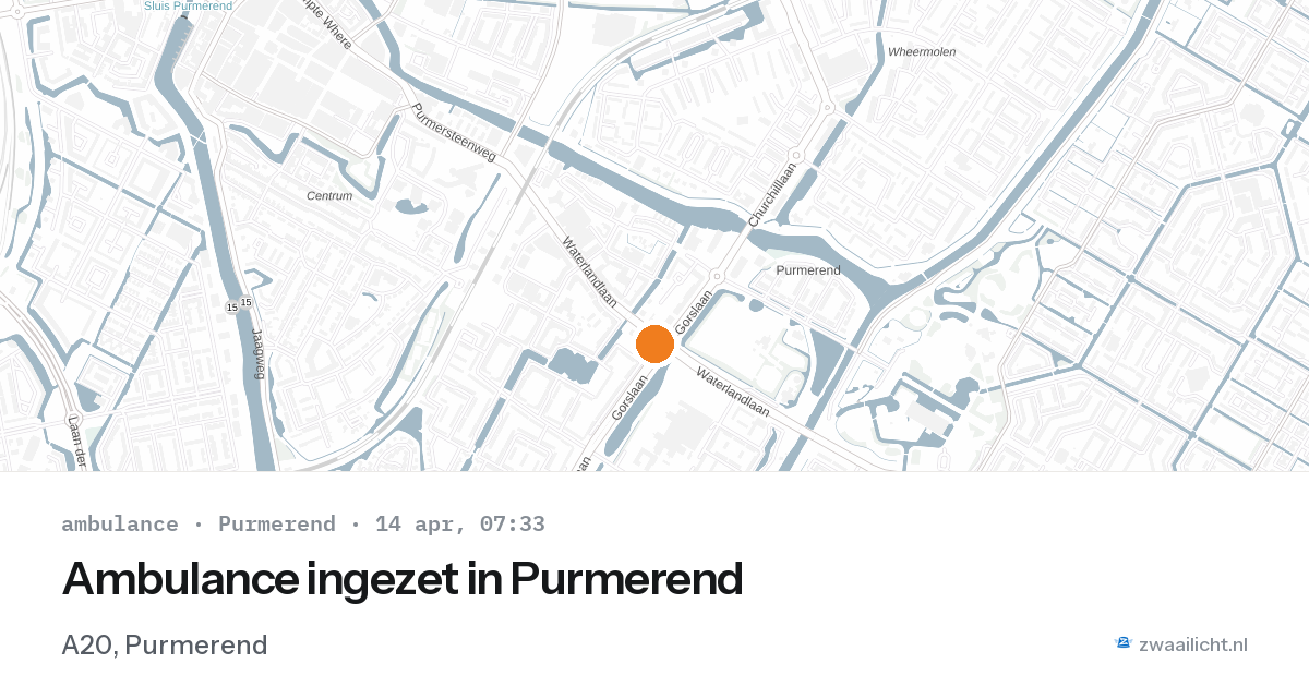 Ambulance ingezet in Purmerend — 14 apr 2026 | 🚨 Zwaailicht.nl
