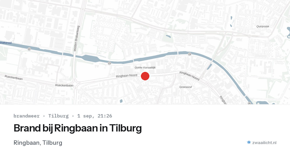 Brand bij Ringbaan in Tilburg — 1 sep 2026
