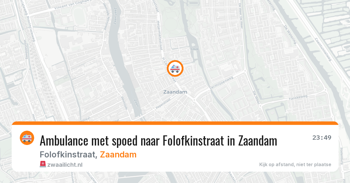 Ambulance met spoed naar Folofkinstraat in Zaandam — 23 jun 2026