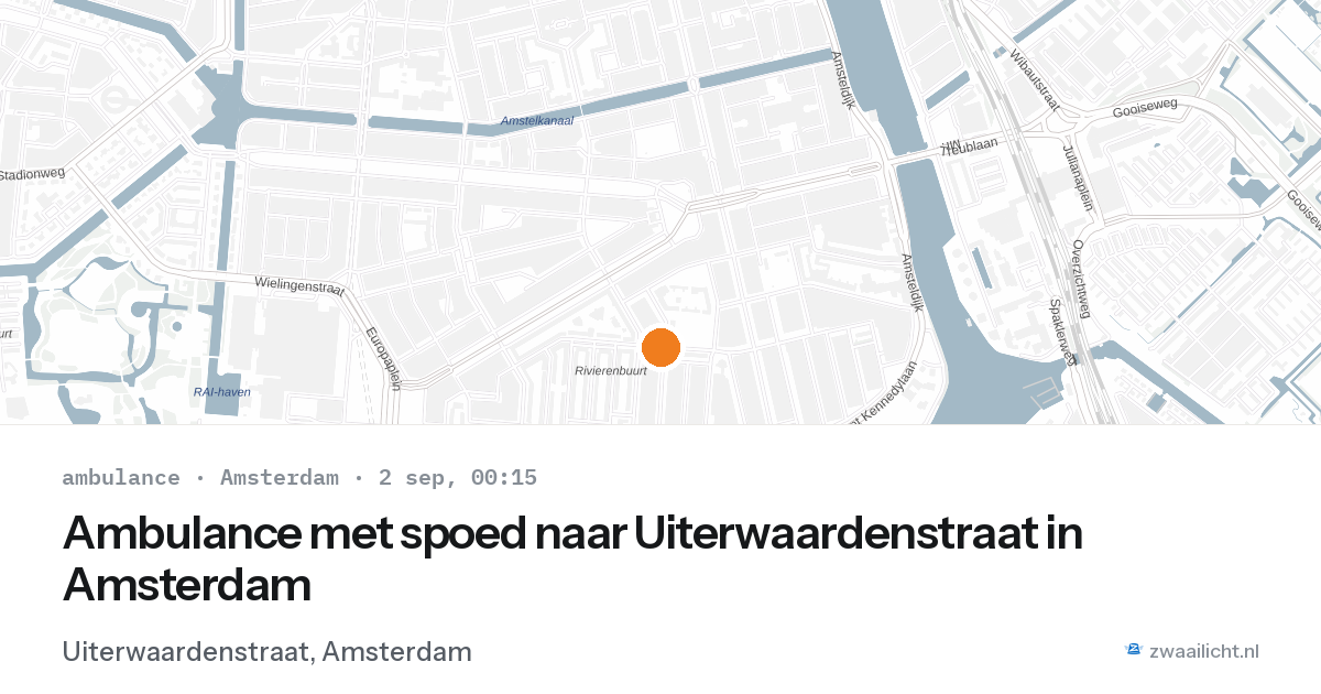 Ambulance met spoed naar Uiterwaardenstraat in Amsterdam — 1 sep 2026