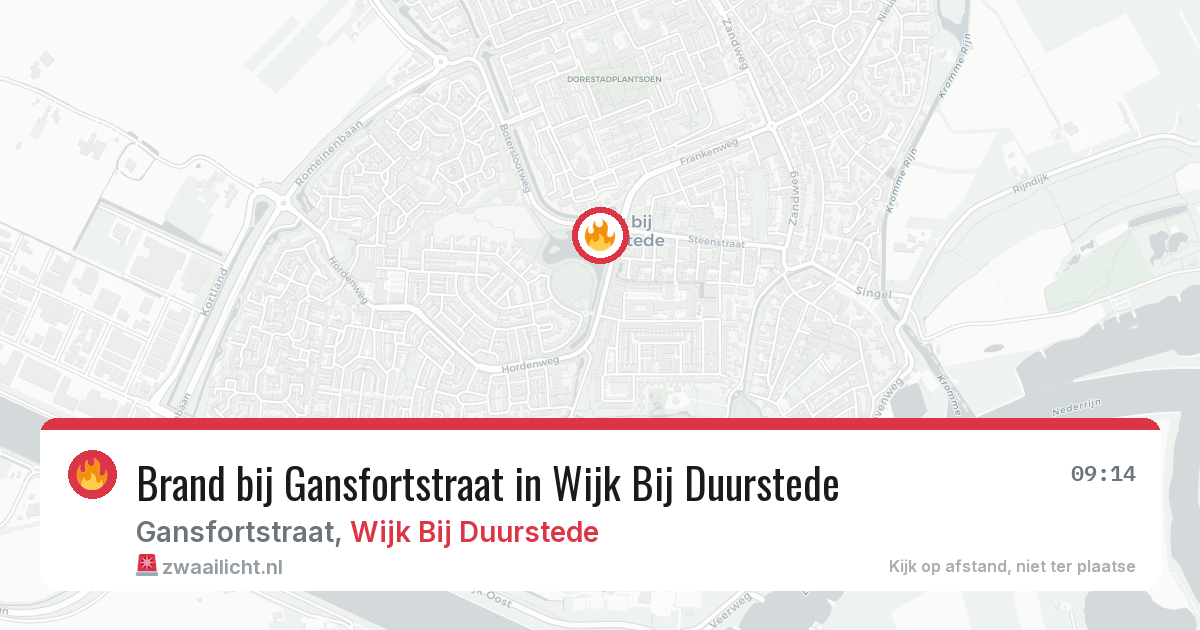 Brand bij Gansfortstraat in Wijk Bij Duurstede — 17 jun 2026