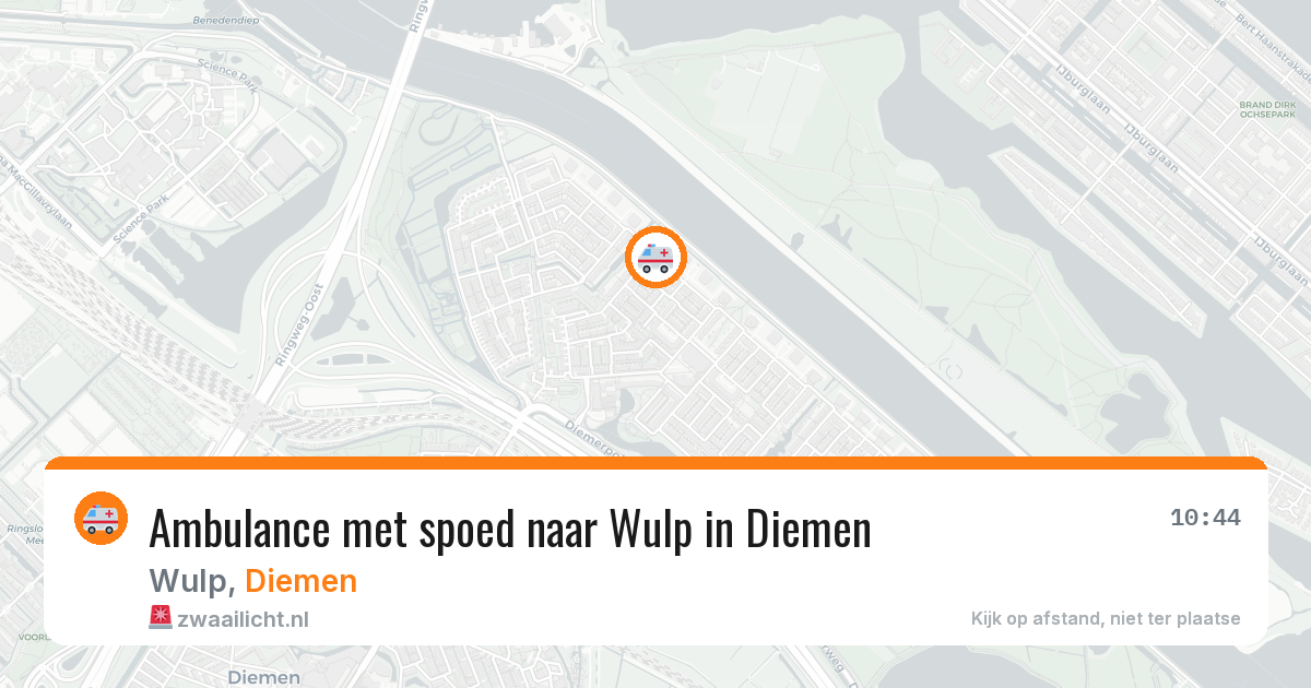 Ambulance met spoed naar Wulp in Diemen — 1 jul 2026