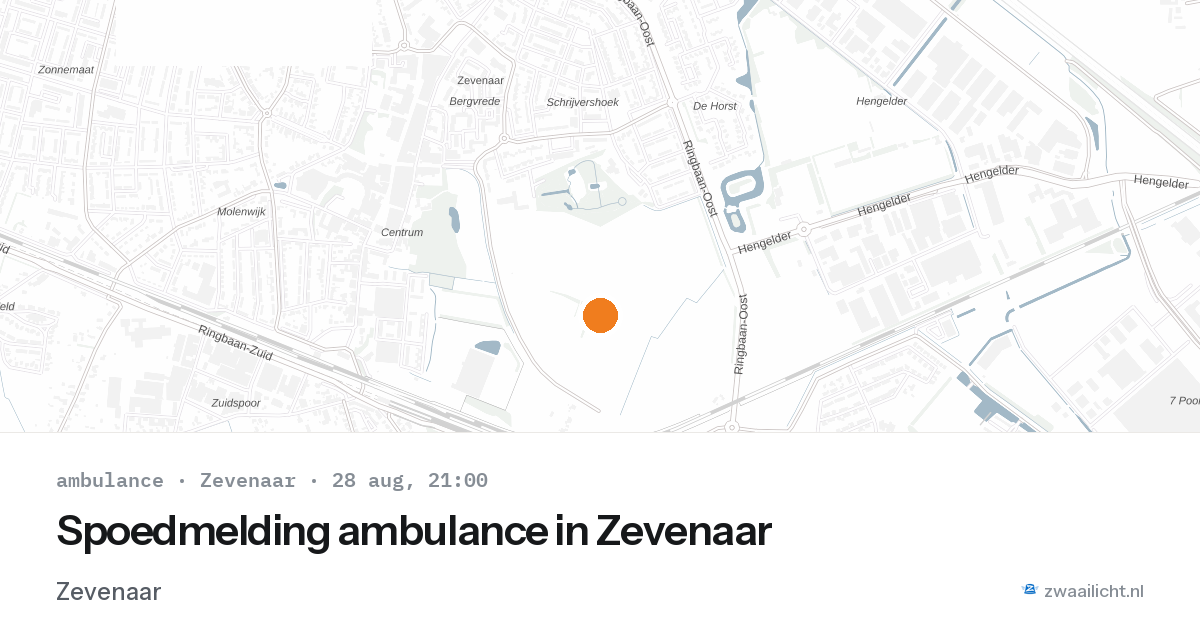 Spoedmelding ambulance in Zevenaar — 28 aug 2026
