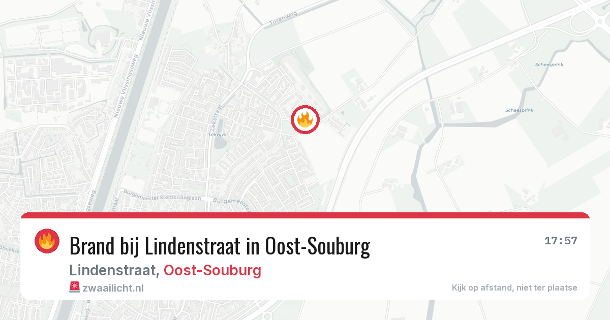 Brand bij Lindenstraat in Oost-Souburg — 31 mrt 2026