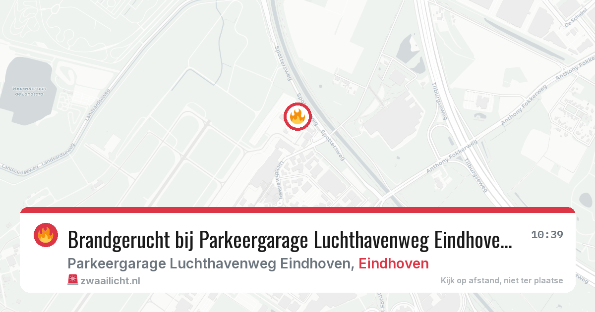 Brandgerucht bij Parkeergarage Luchthavenweg Eindhoven in Eindhoven — 20 mei 2026