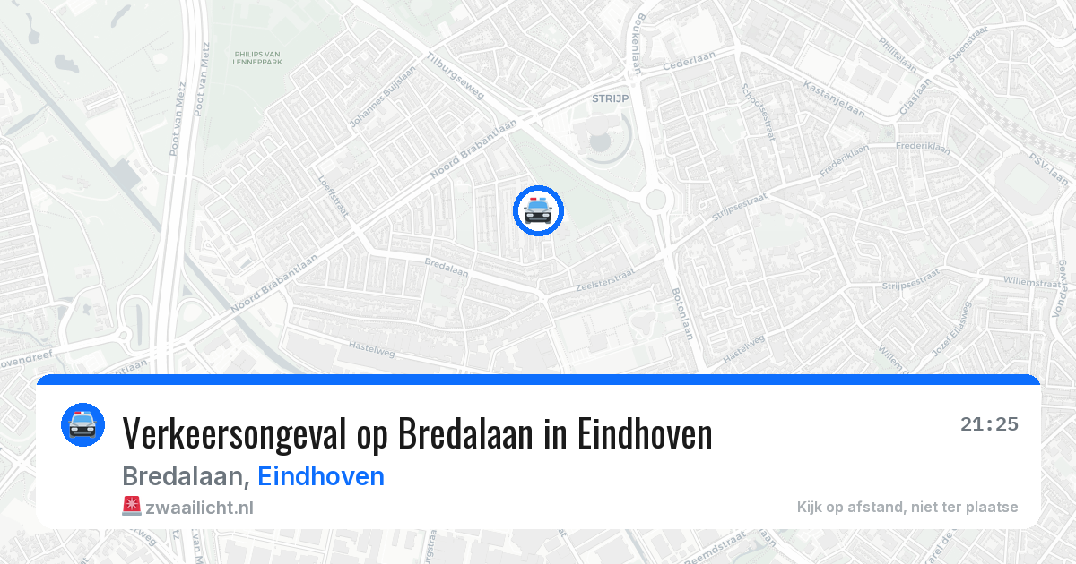 Verkeersongeval op Bredalaan in Eindhoven — 10 apr 2026