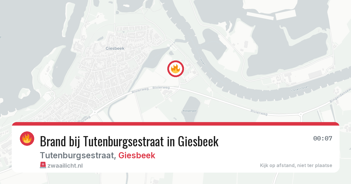 Brand bij Tutenburgsestraat in Giesbeek — 13 aug 2026