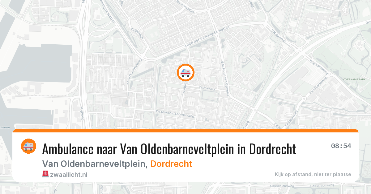 Ambulance naar Van Oldenbarneveltplein in Dordrecht — 20 jun 2026