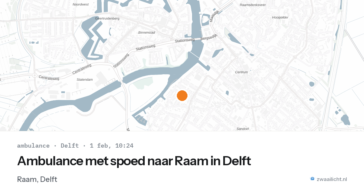 Ambulance met spoed naar Raam in Delft — 1 feb 2026