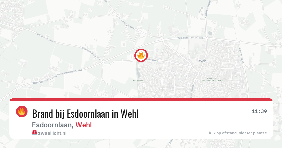 Brand bij Esdoornlaan in Wehl — 18 mrt 2026