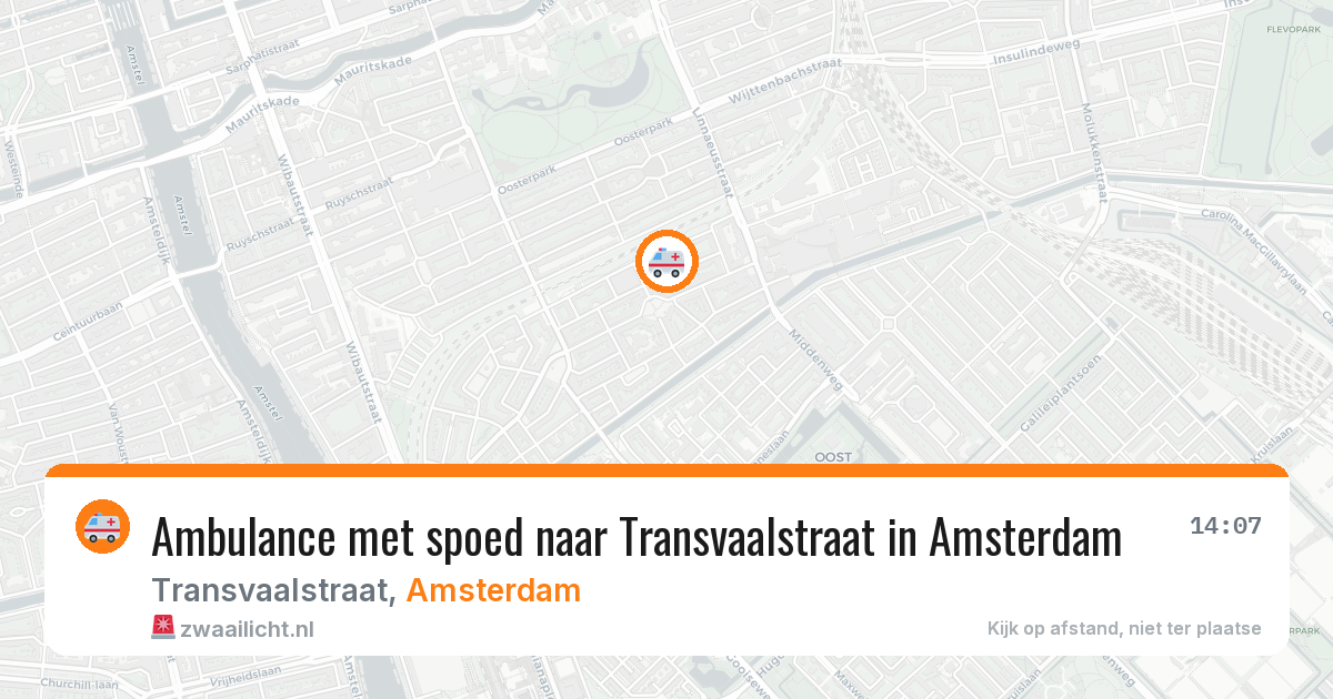 Ambulance met spoed naar Transvaalstraat in Amsterdam — 11 apr 2026