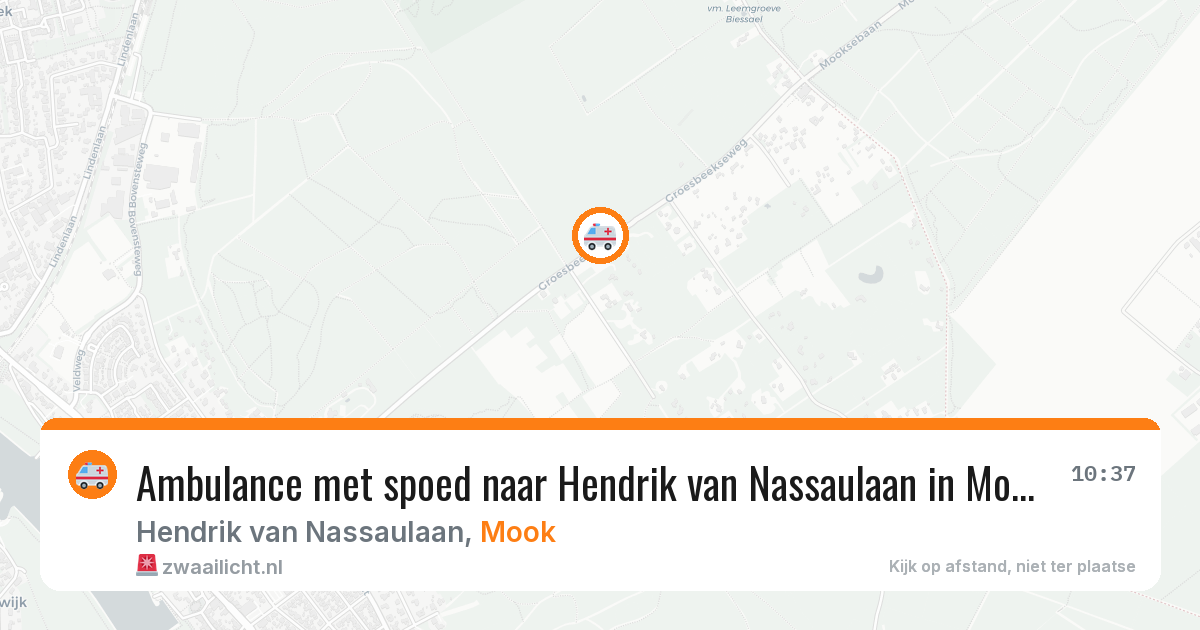 Ambulance met spoed naar Hendrik van Nassaulaan in Mook — 8 aug 2026