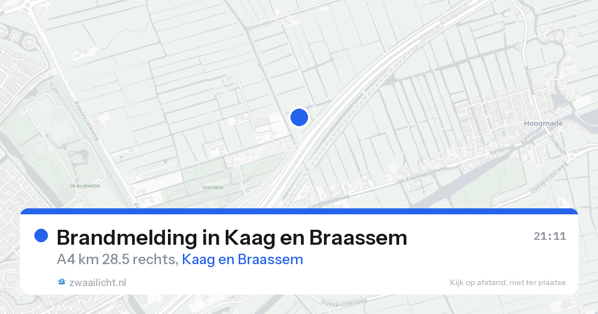 Brandmelding in Kaag en Braassem — 19 aug 2026