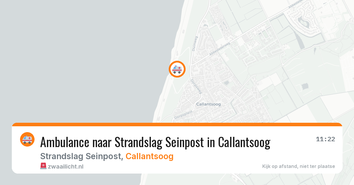 Ambulance naar Strandslag Seinpost in Callantsoog — 8 aug 2026