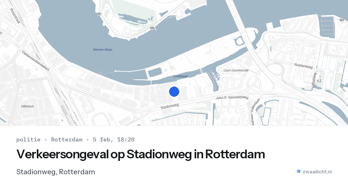 Verkeersongeval op Stadionweg in Rotterdam — 5 feb 2026