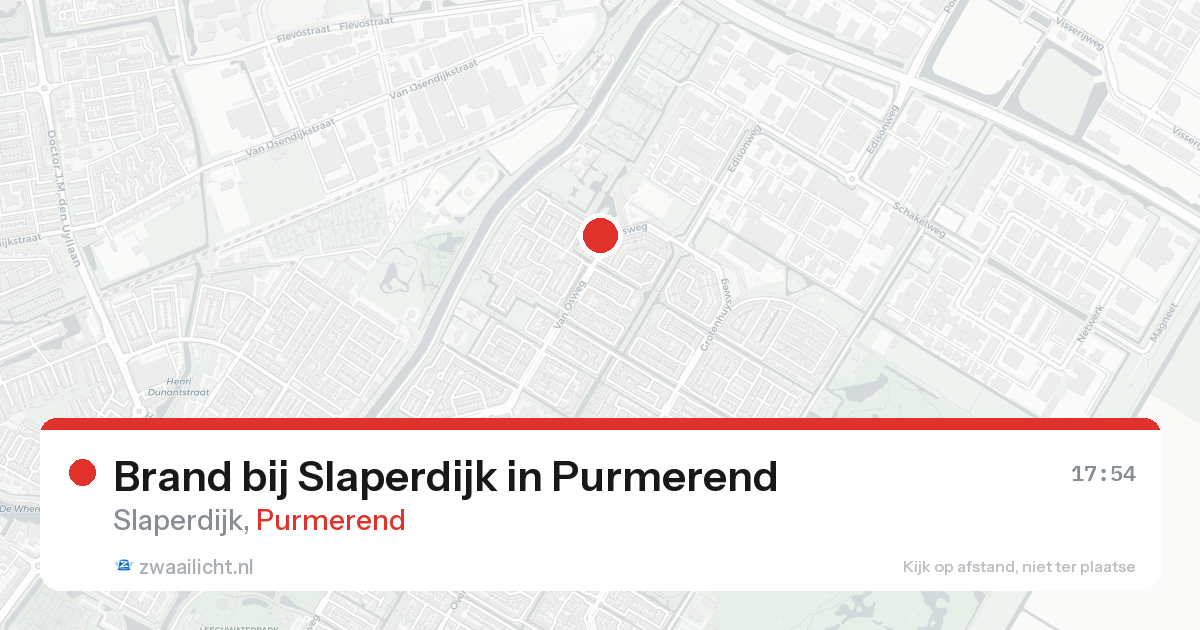 Brand bij Slaperdijk in Purmerend — 19 aug 2026