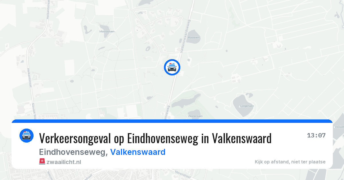 Verkeersongeval op Eindhovenseweg in Valkenswaard — 7 jun 2026