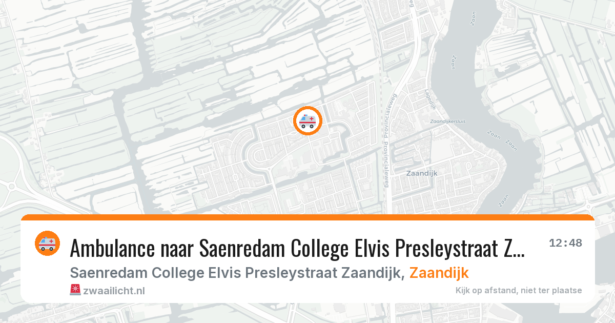 Ambulance naar Saenredam College Elvis Presleystraat Zaandijk in Zaandijk — 25 mrt 2026