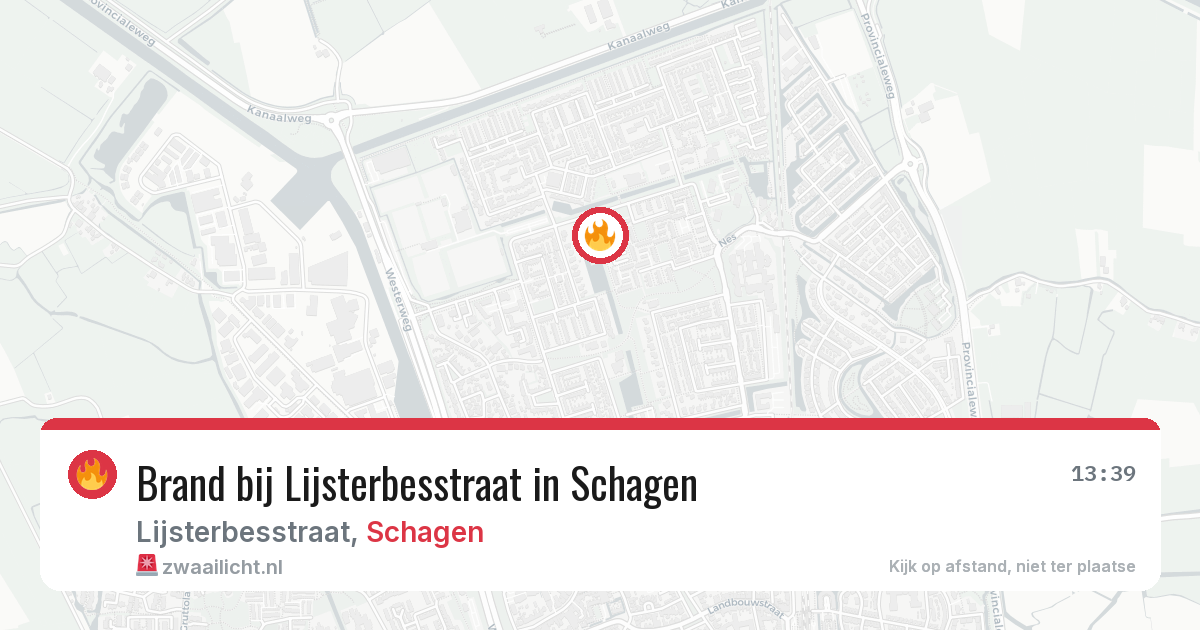 Brand bij Lijsterbesstraat in Schagen — 10 apr 2026