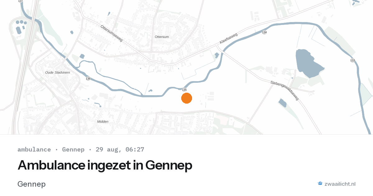 Ambulance ingezet in Gennep — 29 aug 2026
