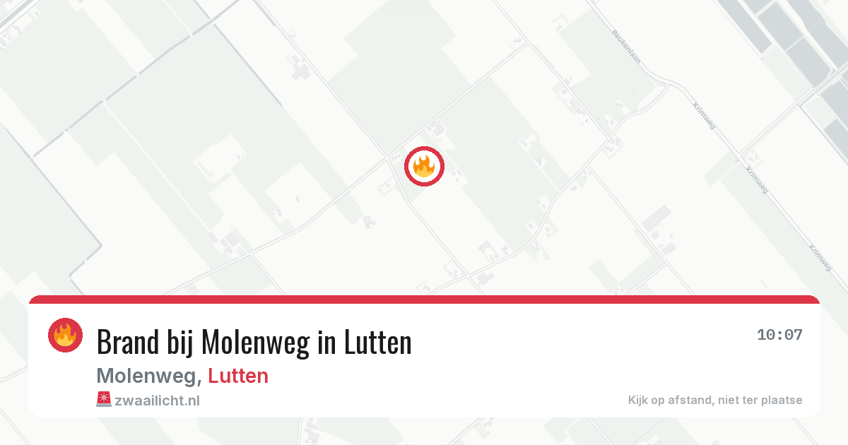 Brand bij Molenweg in Lutten — 18 mrt 2026