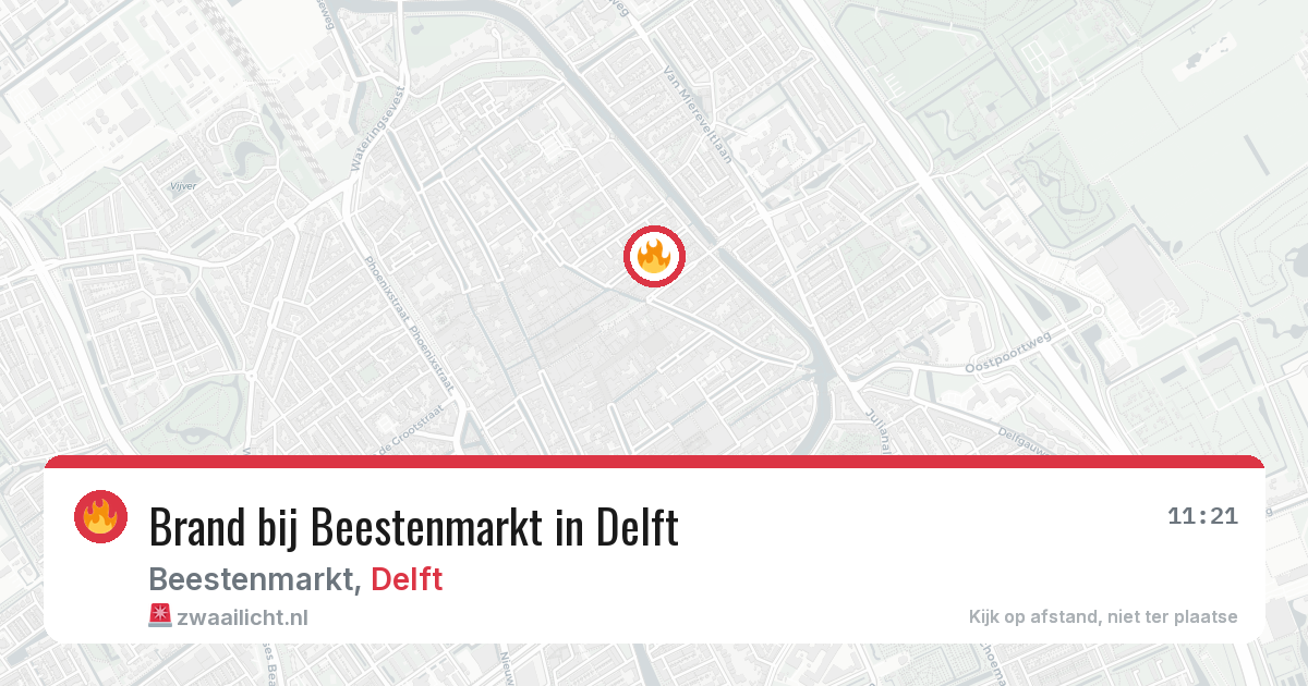 Brand bij Beestenmarkt in Delft — 26 mrt 2026
