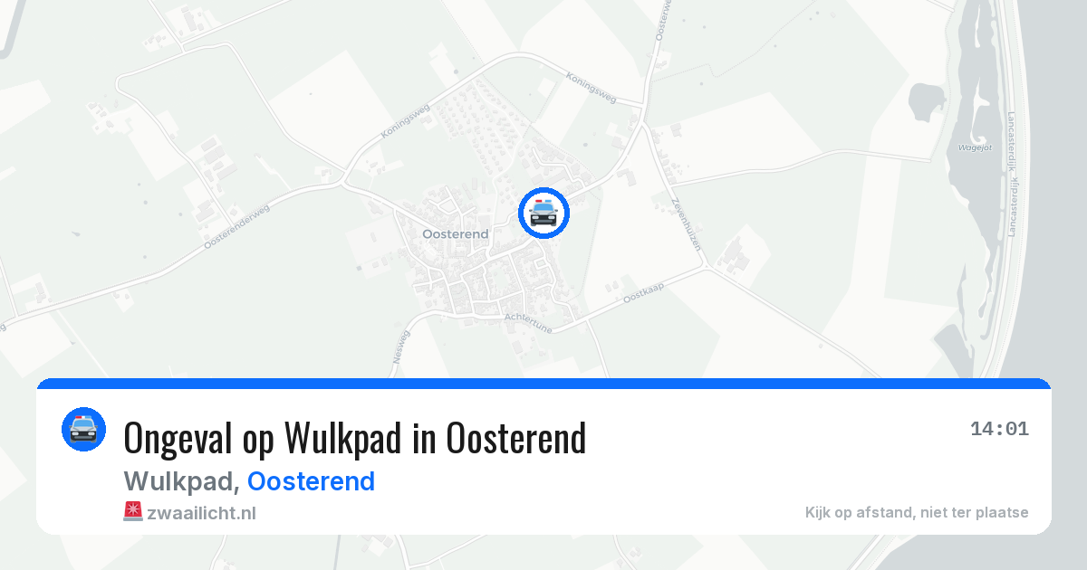 Ongeval op Wulkpad in Oosterend — 27 jun 2026