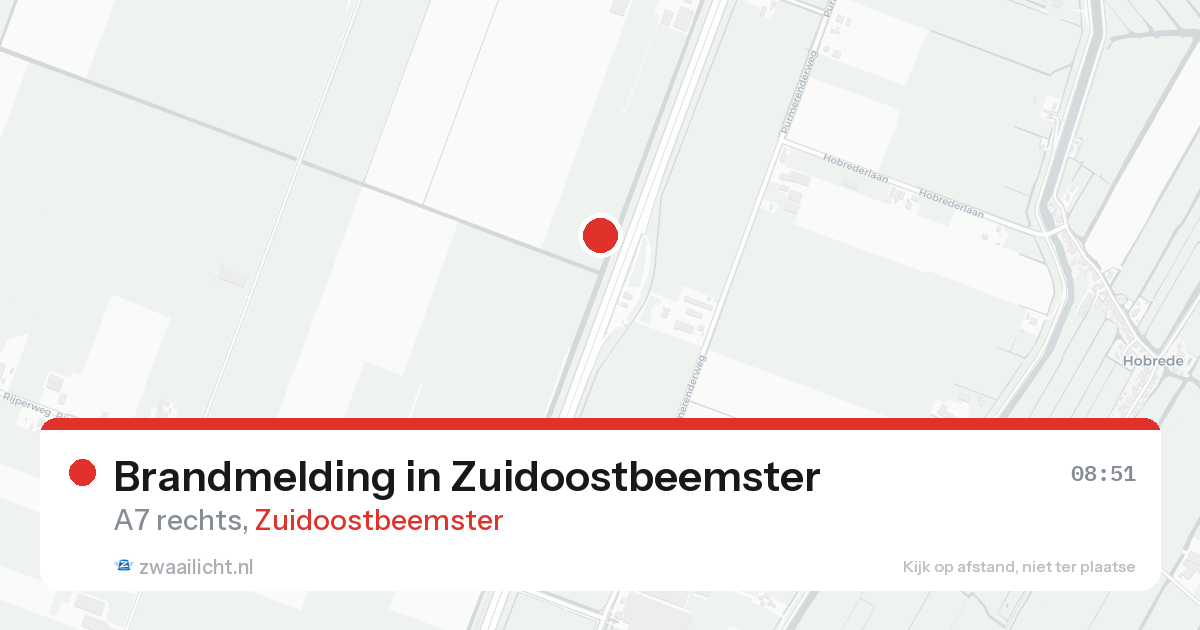 Brandmelding in Zuidoostbeemster — 19 aug 2026