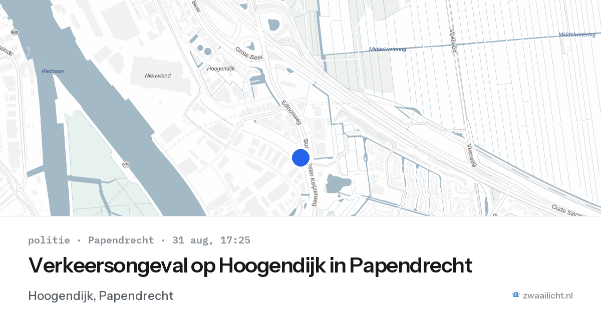 Verkeersongeval op Hoogendijk in Papendrecht — 31 aug 2026