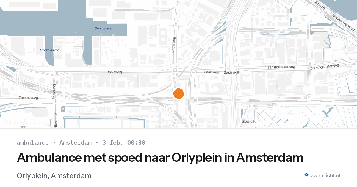 Ambulance met spoed naar Orlyplein in Amsterdam — 2 feb 2026