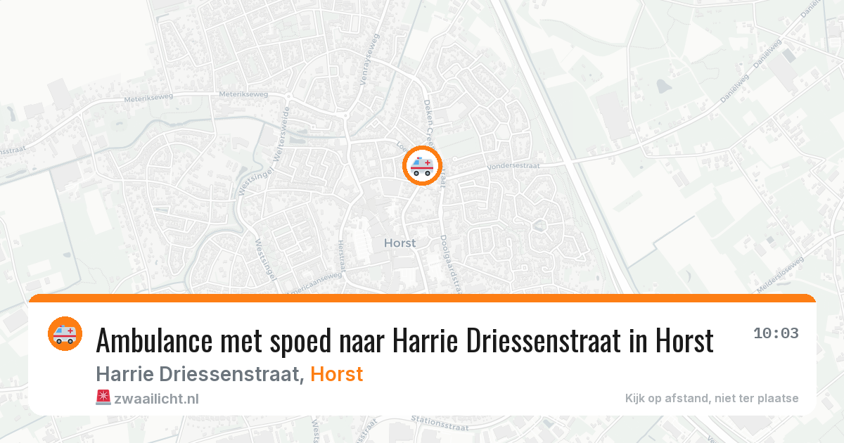 Ambulance met spoed naar Harrie Driessenstraat in Horst — 20 jun 2026