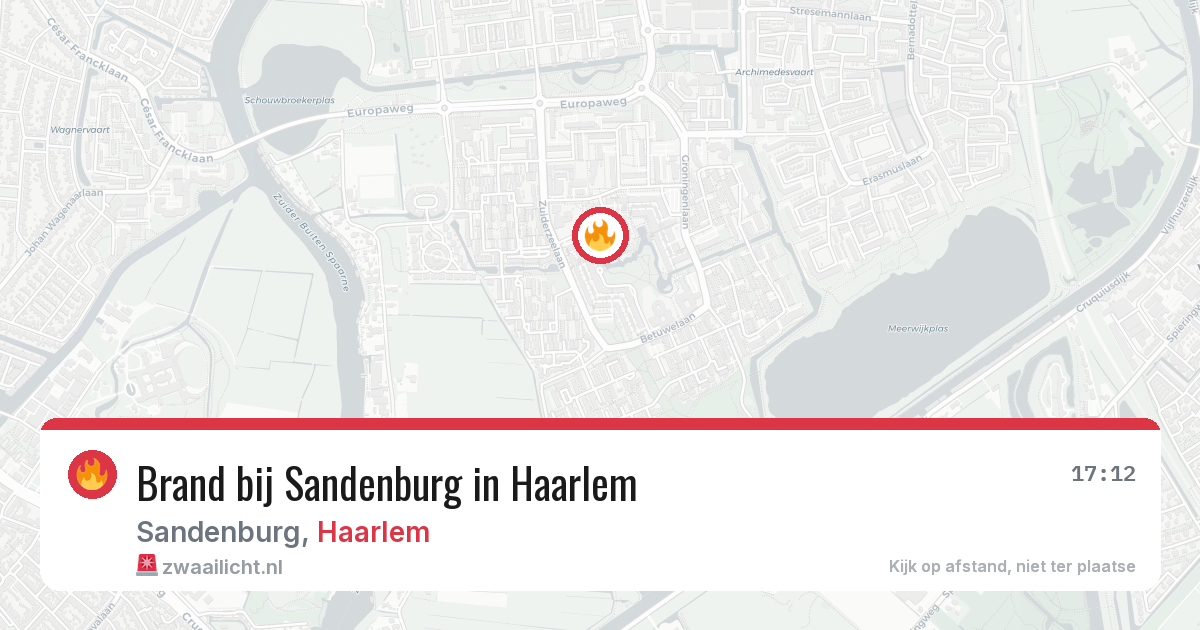 Brand bij Sandenburg in Haarlem — 22 jun 2026