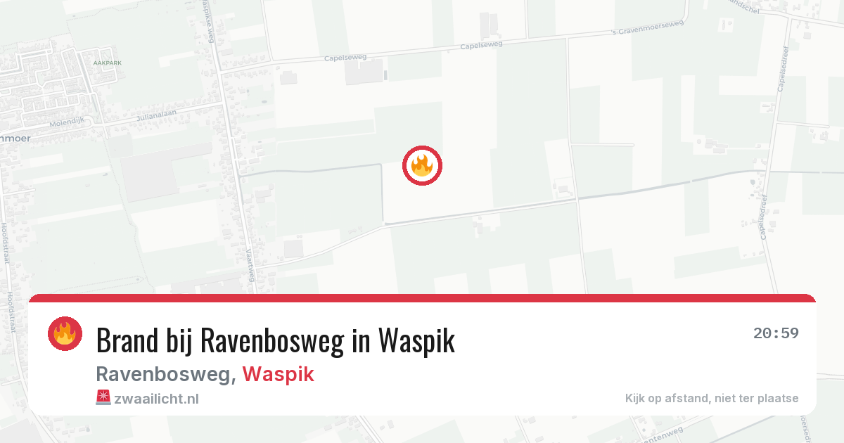Brand bij Ravenbosweg in Waspik — 1 jul 2026