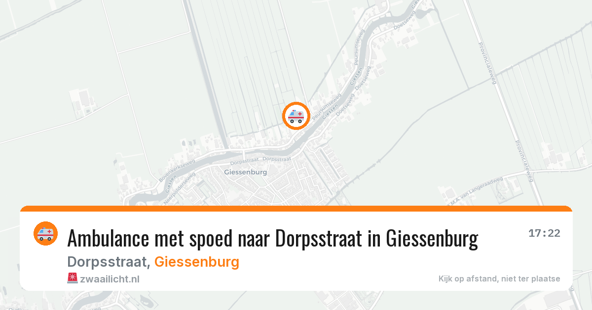 Ambulance met spoed naar Dorpsstraat in Giessenburg — 7 jun 2026