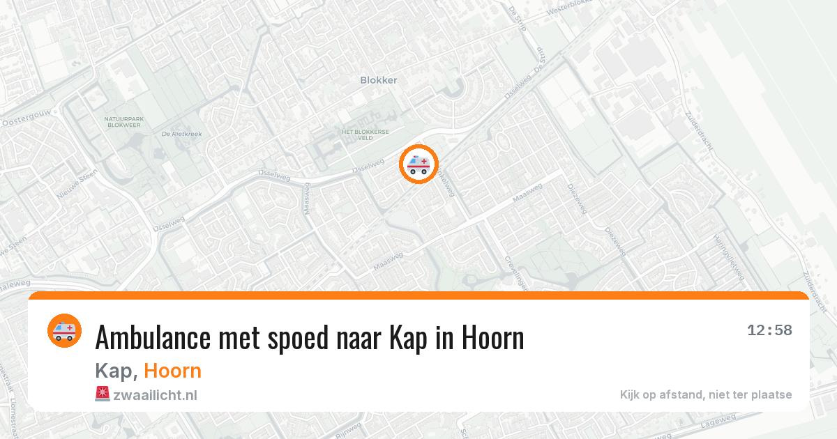 Ambulance met spoed naar Kap in Hoorn — 20 mrt 2026