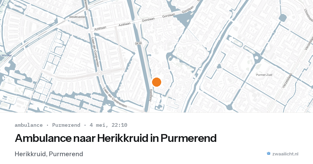 Ambulance naar Herikkruid in Purmerend — 4 mei 2026
